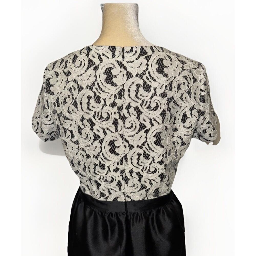 New Shoshanna White Lace Short Sleeve Colorblock A Line Dress w/Pockets Size 10 - Picture 7 of 10